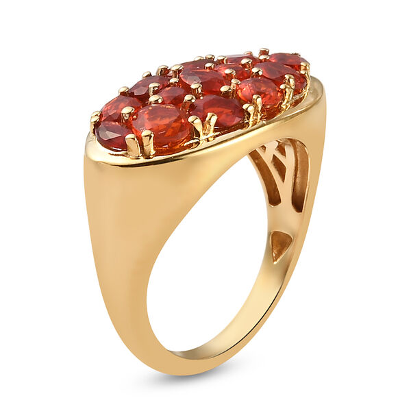 Mexikanischer Kirschfeuer-Opal Ring 925 Silber vergoldet  ca. 1,32 ct image number 4