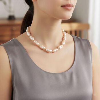 Goldene Fancy Muschelkernperle 50cm Halskette