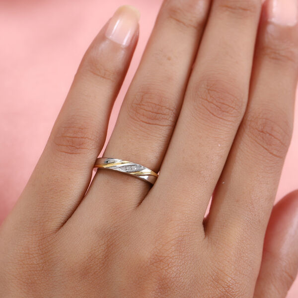 Diamant band Ring 925 Silber Zweifarbige Beschichtung image number 3