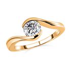 Moissanit Ring, 925 Silber 750 Gelbgold Vermeil - 0,76 ct. image number 3