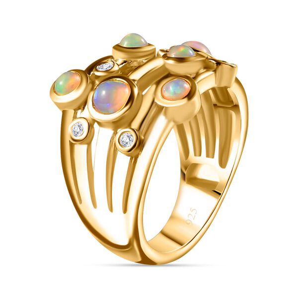 AA natürlicher, äthiopischer Welo Opal und Zirkon-Ring - 0,93 ct. image number 6