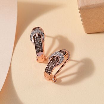 Wei&szlig;e und nat&uuml;rliche Champagner Diamant Ohrringe, ca. 0,36 ct.