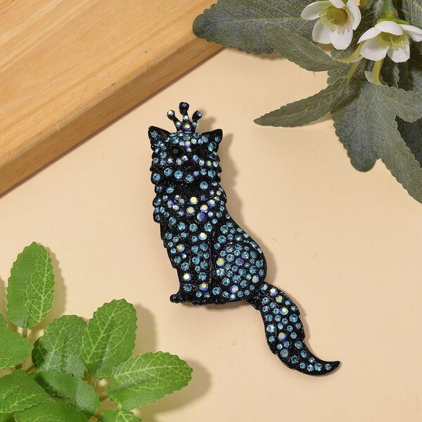 Mehrfarbiger Kristall Brosche  Schwarz image number 2