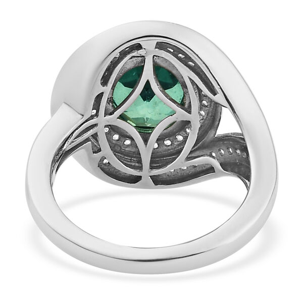 Pfau Triplett Quarz und Zirkon Ring 925 Silber platiniert  ca. 2,71 ct image number 6