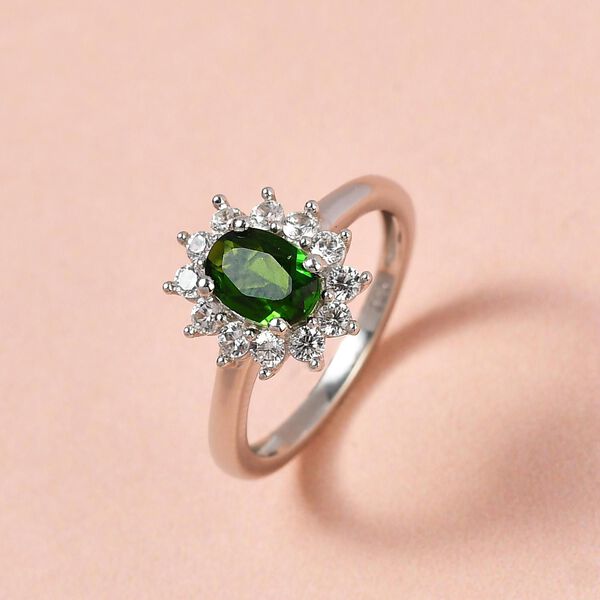 Natürlicher Chromdiopsid und Zirkon-Ring - 1,39 ct. image number 2