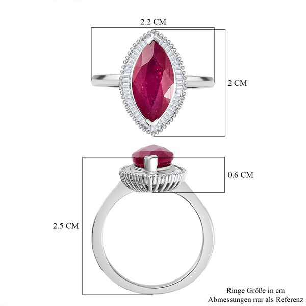 Afrikanischer Rubin und Diamant-Ring - 4,20 ct. image number 5