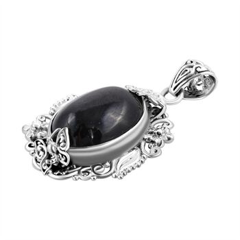 Royal Bali - Schwarz Stern Diopsid Anh&auml;nger, 925 Silber ca. 23.62 ct