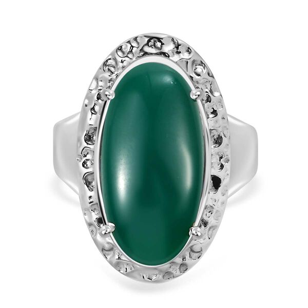 Verde Onyx Ring Edelstahl (Gr&ouml;&szlig;e 18.00) ca. 11,77 ct