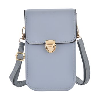 Crossbody Tasche mit RFID Schutz, 10,6x17,6x5cm, Riemen 117cm, blau