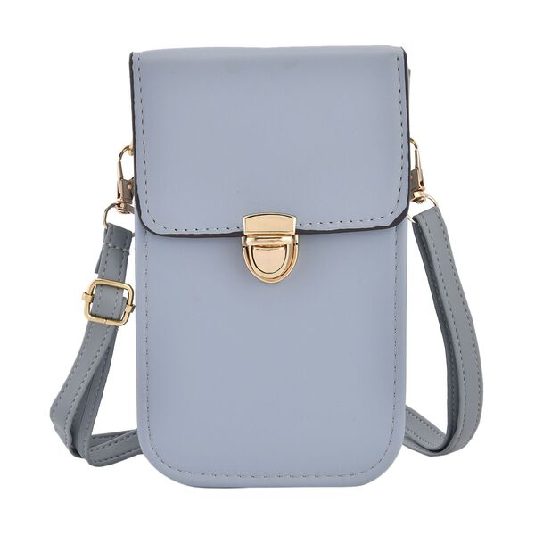 Crossbody Tasche mit RFID Schutz, 10,6x17,6x5cm, Riemen 117cm, blau