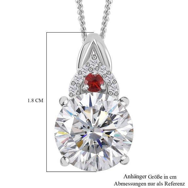 Moissanit und roter Saphir-Anh&auml;nger mit 45cm Kette - 3,92 ct. image number 7