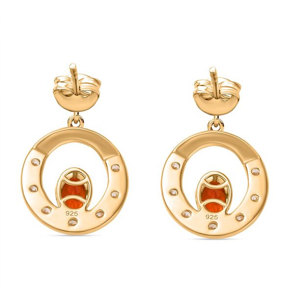 AAA Blaze-Feueropal und Zirkon Ohrringe - 0,97 ct. image number 5