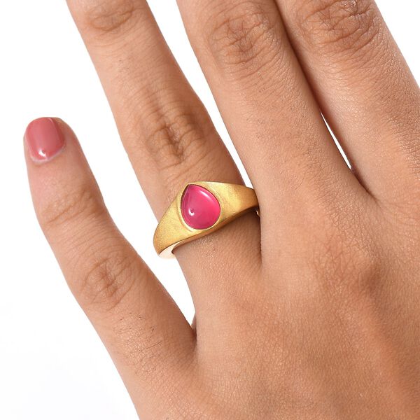 D'Joy Maulbeer Mondstein Ring 925 Silber Gelbes Gold (Gr&ouml;&szlig;e 20.00) ca. 1,77 ct image number 3