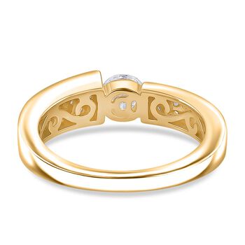 Moissanit Ring 925 Silber vergoldet (Gr&ouml;&szlig;e 17.00) ca. 0,70 ct