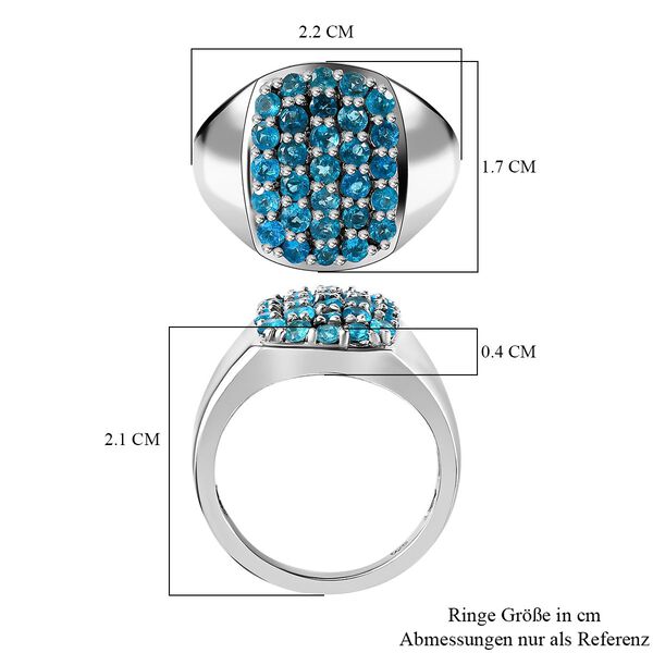 Neon Apatit Ring, 925 Silber platiniert, (Gr&ouml;&szlig;e 18.00) ca. 1.42 ct image number 7