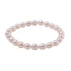 Weißes Süßwasser Perle Armband, Flexibel