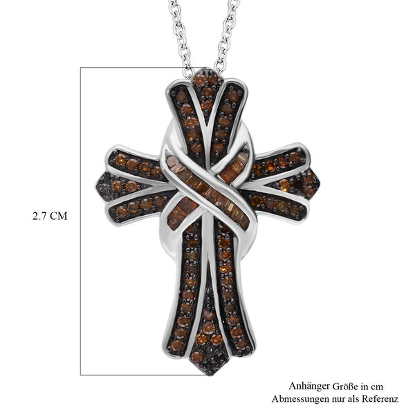 Roter Diamant P3 Anhänger 925 Silber platiniert ca. 0,50 ct. image number 2