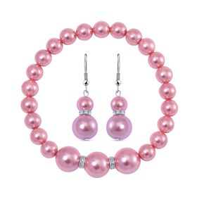 Rosa Muschelkernperle Schmuckset