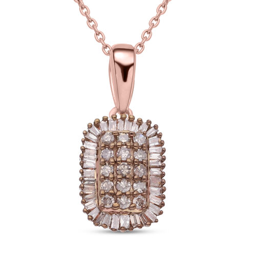 Natürlicher Champagner Diamant-Anhänger mit Kette - 0,50 ct. image number 0