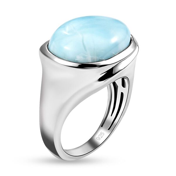 Larimar-Ring, 925 Silber platiniert  ca. 10,74 ct image number 5