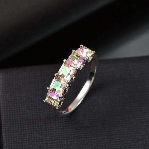 J Francis J Francis gefertigt mit SWAROVSKI Lumin grün Swarovski Kristall Ring Messing (Größe 18.00) image number 1