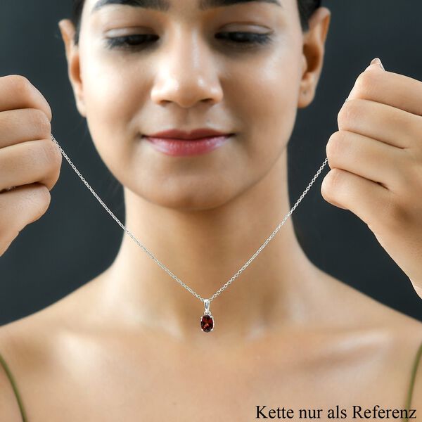 Roter Granat Solit&auml;r-Anh&auml;nger in Silber, 1,39 ct. image number 2