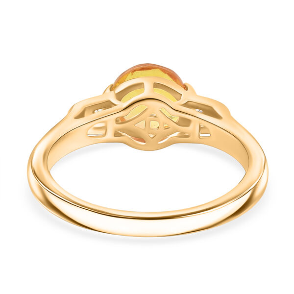 D'Joy Sphaleros Quarz, Wei&szlig;er Zirkon Schmuckset 925 Silber 750 Gelb Vergoldet (Gr&ouml;&szlig;e 17) ca. 4,62 ct. image number 6