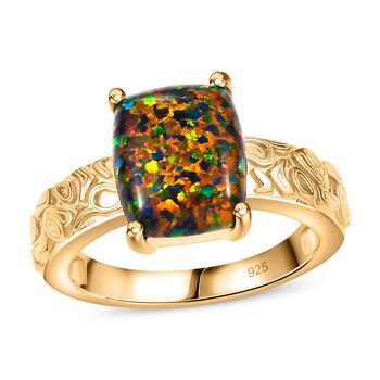 Labor schwarzer Opal-Ring - 1,72 ct.