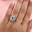 Schweizer Blautopas und Afrikanischer Amethyst Ring 925 Silber platiniert (Größe 16.00) ca. 4,11 ct