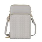 Designer-Umhängetasche mit Kartenfächern und RFID-Schutz und verstellbarem Riemen, 18 x 11 x 8 cm, Hellgrau