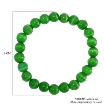 Flexibles gr&uuml;nes Katzenaugen Armband mit Chatoyance-Effekt