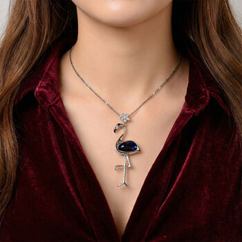 Mehrfarbiger Kristall Anh&auml;nger mit Kette ca. 63.5 cm + 5 cm Extender, Legierung, Legierung emailliert