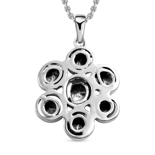 Handgearbeiteter, nat&uuml;rlicher Polki Diamant Anh&auml;nger mit 50cm Kette - 0.50 ct image number 4