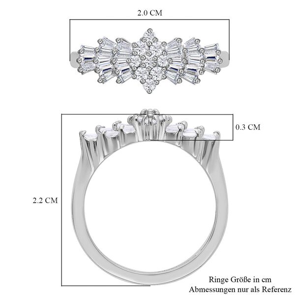 Moissanit Ballerina Ring, 925 Silber rhodiniert - 1,11 ct. image number 7