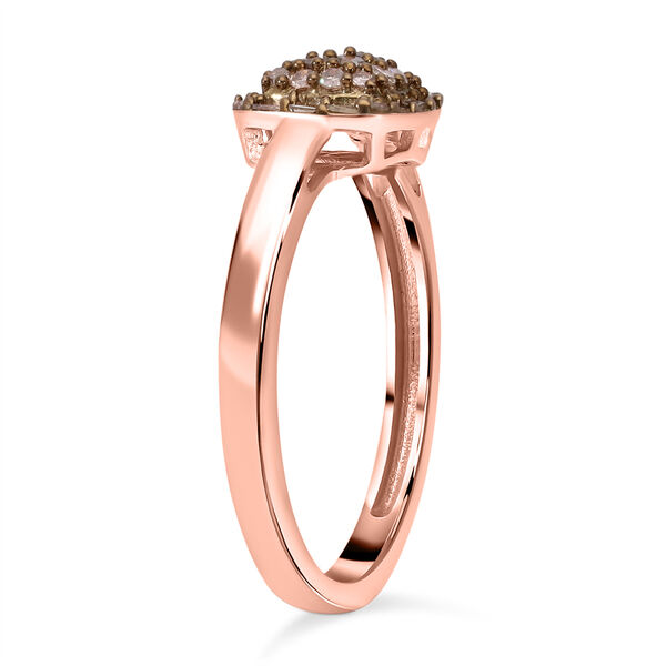Nat&uuml;rlicher Champagner Diamant Ring, 925 Silber Ros&eacute;gold Vermeil, ca. 0.25 ct image number 4