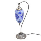 Handgefertigte orientalische Mosaikglas Tischlampe - Wassertropfen Form, Größe 15x55 cm, Blau image number 2