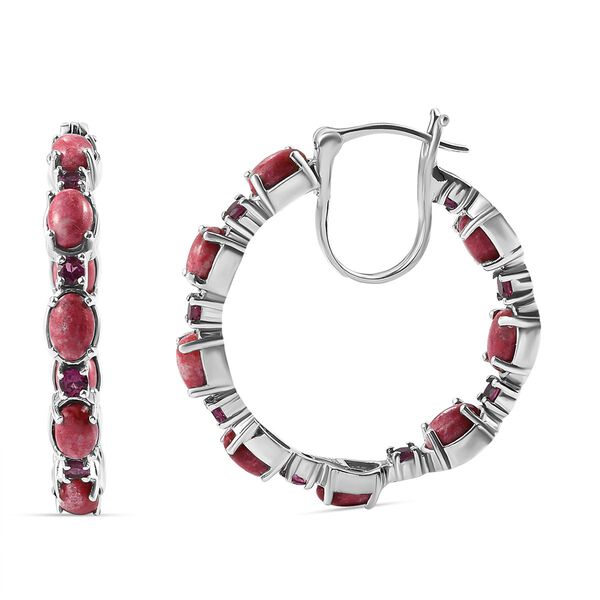 Norwegische Thulit- und Rhodolith-Granat-Creolen - 11,39 ct.