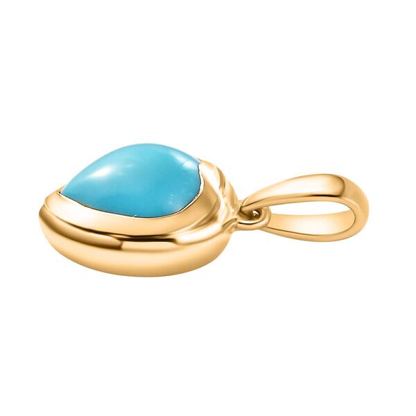 EINAMLIGES ANGEBOT - AA Amerikanischer nat&uuml;rlicher Sleeping Beauty T&uuml;rkis Anh&auml;nger, 925 Silber 750 Gelbgold Vermeil ca. 3.04 ct image number 4