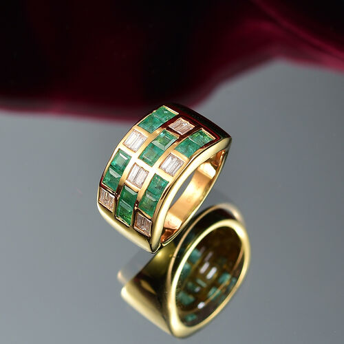 D Joy Tansanit, Moissanit Ring 925 Silber 750 Gelbgold Vermeil (Größe 18.00) (10-15 Werktage Lieferzeit) ca. 2.27 ct image number 1