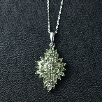 Nat&uuml;rlicher gr&uuml;ner Apatit Schmuckset 925 Silber rhodiniert ca. 2.50 ct