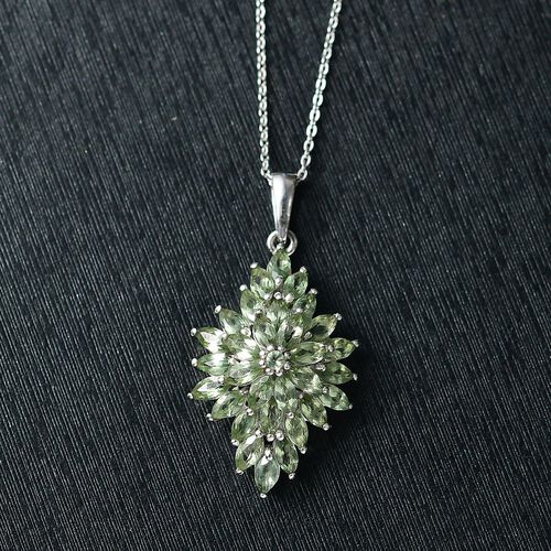 Natürlicher grüner Apatit Schmuckset 925 Silber rhodiniert ca. 2,50 ct. image number 1