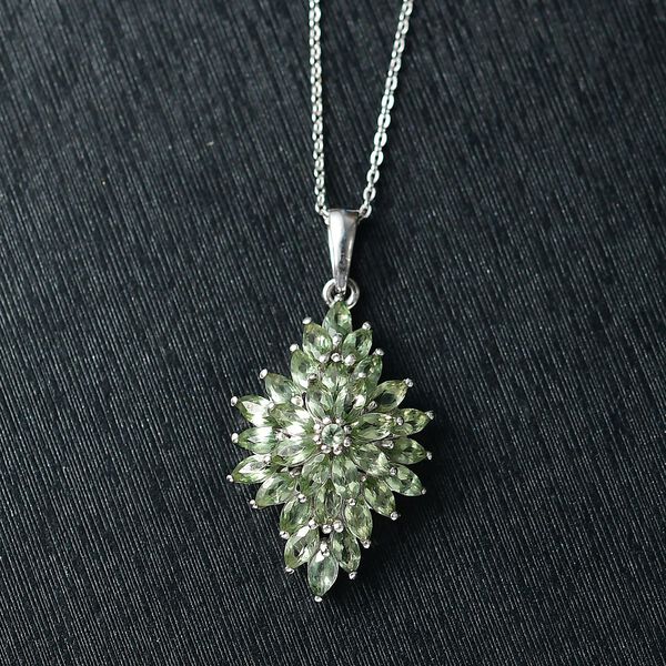 Natürlicher grüner Apatit Schmuckset 925 Silber rhodiniert ca. 2,50 ct. image number 1