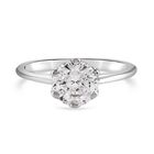 LUSTRO STELLA Hergestellt mit Feinster ZIRKONIA Solitär-Ring 925 Silber platiniert (Größe 16.00)