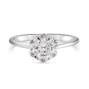 LUSTRO STELLA Hergestellt mit Feinster ZIRKONIA Solit&auml;r-Ring 925 Silber platiniert (Gr&ouml;&szlig;e 16.00)