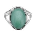 Gr&uuml;ner Aventurin-Ring, reiner Edelstahl (Gr&ouml;&szlig;e 16.00) ca. 10,00 ct