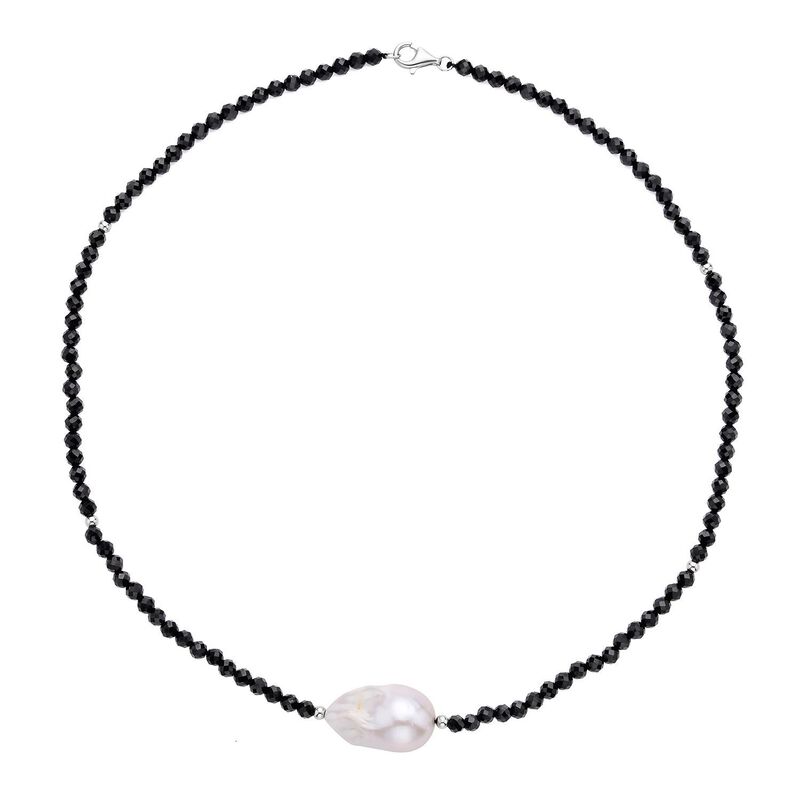 Beads of Grace Barockperle und schwarzer Spinell-Halskette image number 0