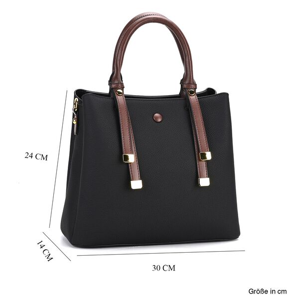 Vielseitige Umhängetasche aus echtem Leder mit abnehmbarem Schulterriemen, 30x14x24 cm, Schwarz image number 9