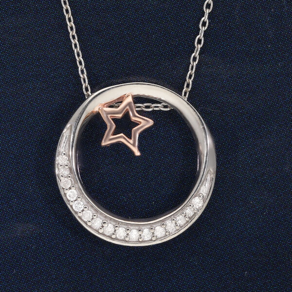 Zweifarbiger Diamant Anh&auml;nger in Silber image number 2