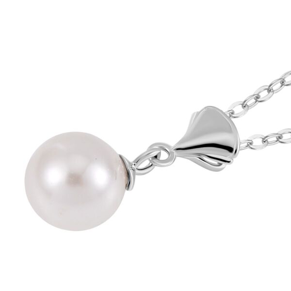 Wei&szlig;e Muschelkernperle Anh&auml;nger mit 50cm Kette - 3,80 ct. image number 4