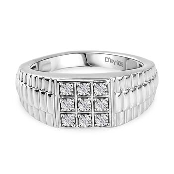 M&Uuml;NCHEN CLOSE OUT - D'Joy Wei&szlig;er Diamant Ring 925 Silber rhodiniert (Gr&ouml;&szlig;e 18.00)
